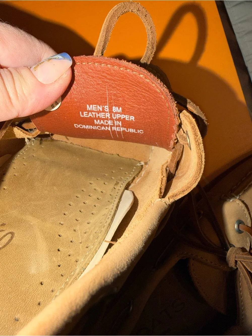 Froats Men’s Classic Tan Leather Boat Shoes size 8